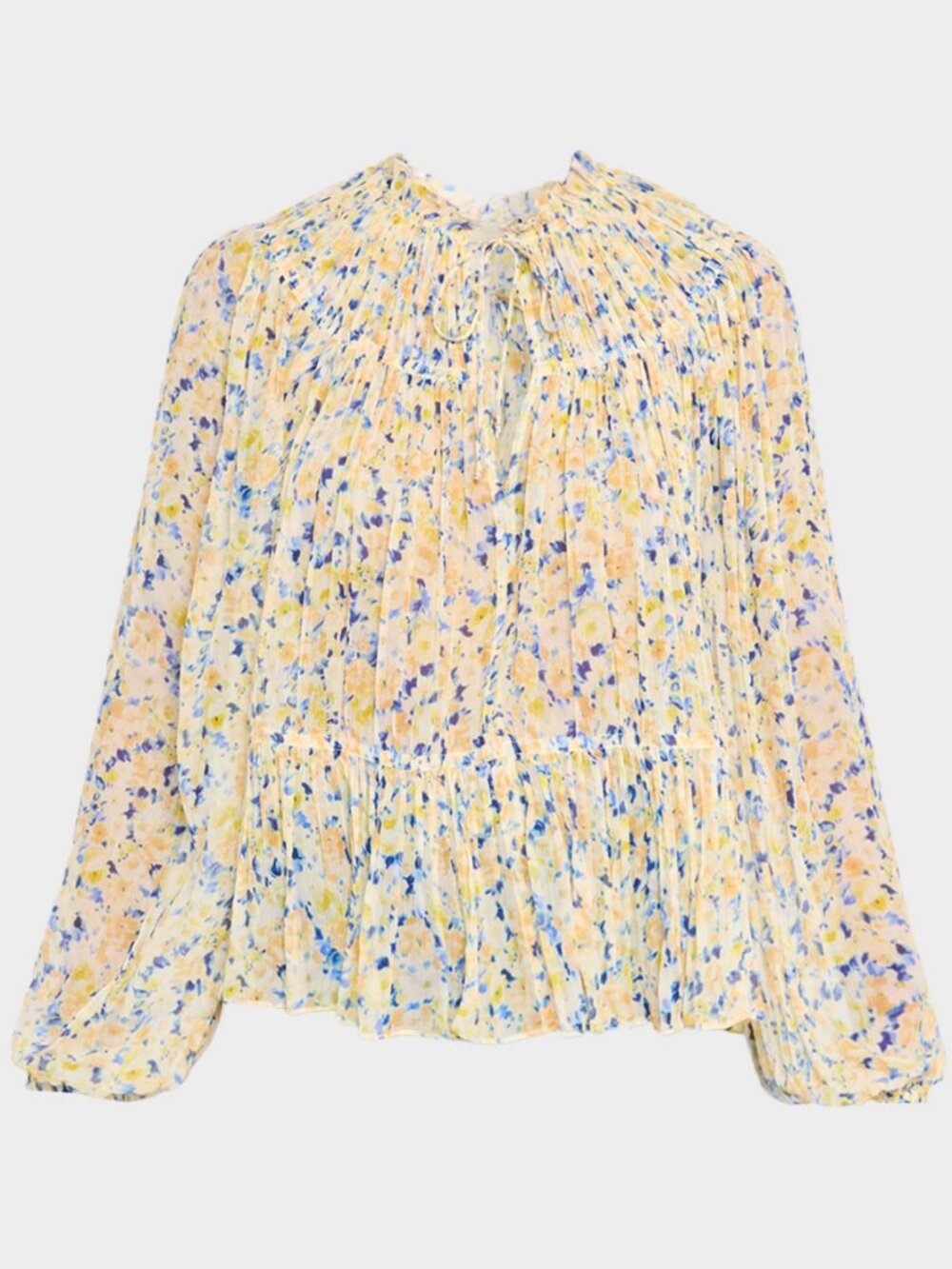 Ulla Johnson Leandra Pleated Silk Chiffon Blouse